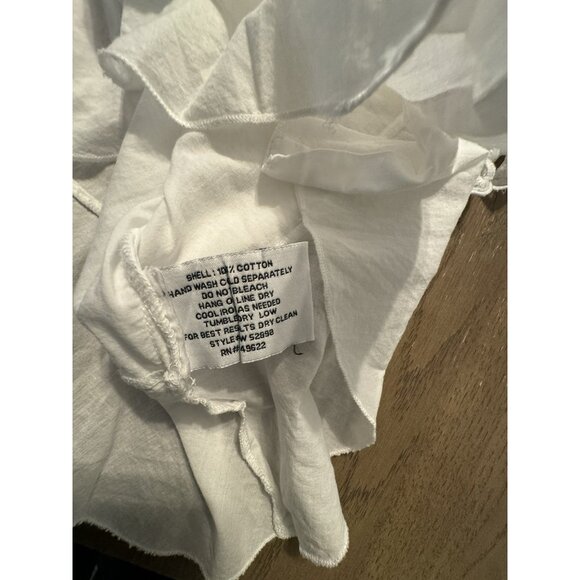 Walter Baker Eyelit flutter sleeve white Bib Collar Ruffle Shirt Small Coquette - Picture 10 of 11